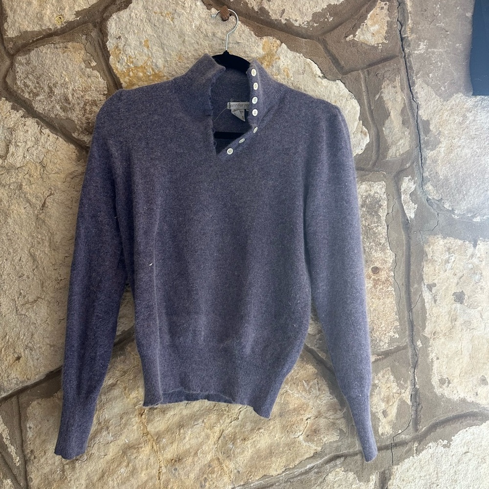 Jennifer Reed wool and angora rabbit fur sweater purple lilac